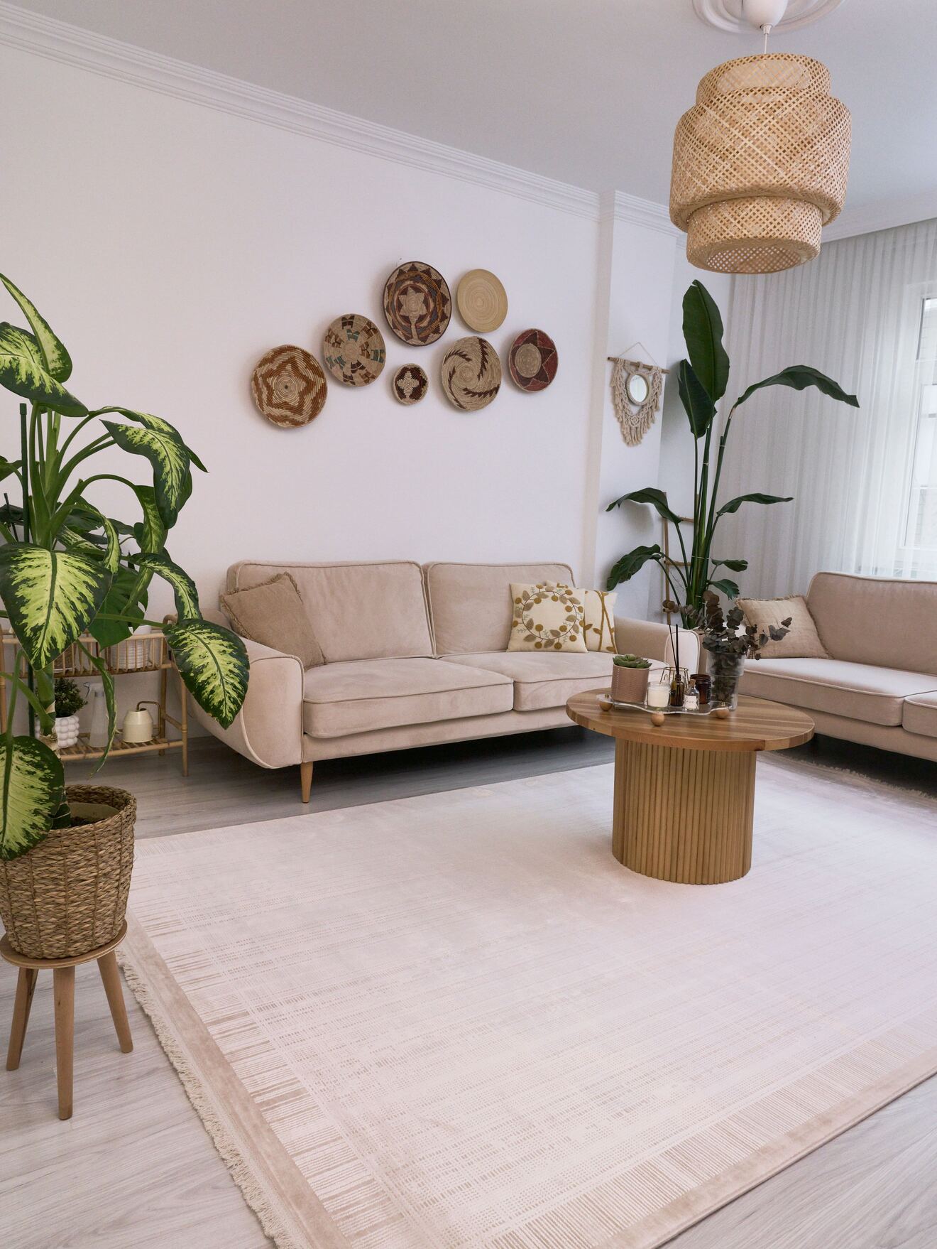 Serenity 7831 Krem - Viskon Dokuma Halı | Modern Gri Salon Halısı